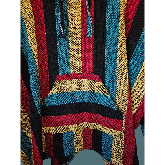 Vel Mex Mexican Baja Blanket Hoodie Poncho Stoner Hippie Surfer Sweater Men XXL - Picture 5 of 8